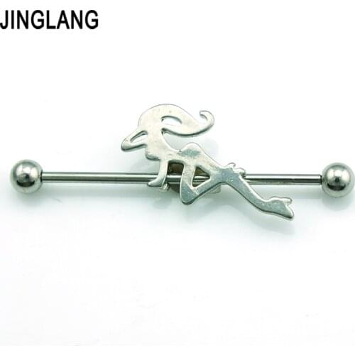 Brand New Fashion Europe Ear Plug Tunnel 316L Stainless Steel Bar Fake Body Piercing Jewelry