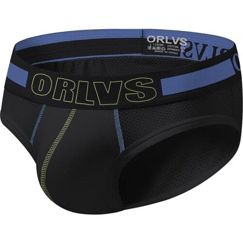 ORLVS Brand Penis Sexy Underwear Briefs Men Mesh Sexy Underpants Cueca Masculina U Pouch Cotton Male Mens briefs Underwear