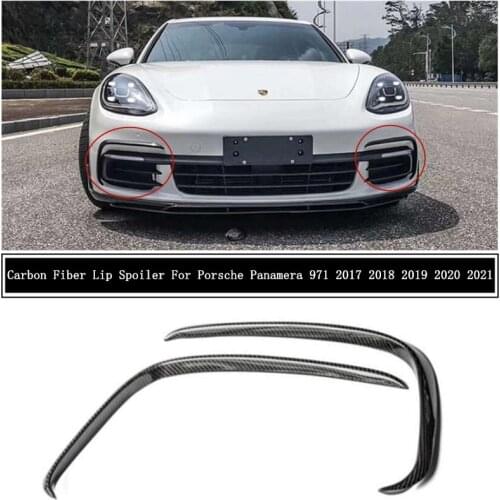 For Porsche Panamera 971 2017 2018 2019 2020 2021 Carbon Fiber Front Bumper Grille Lip Spoiler High Quality Auto Accessories