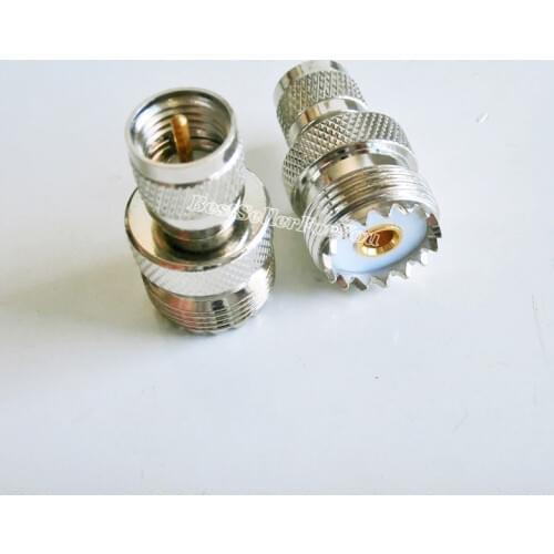 10Pcs Adapter SO239 UHF Jack so-239 Female To Mini UHF Male MINIUHF Plug Connector Straight F/M