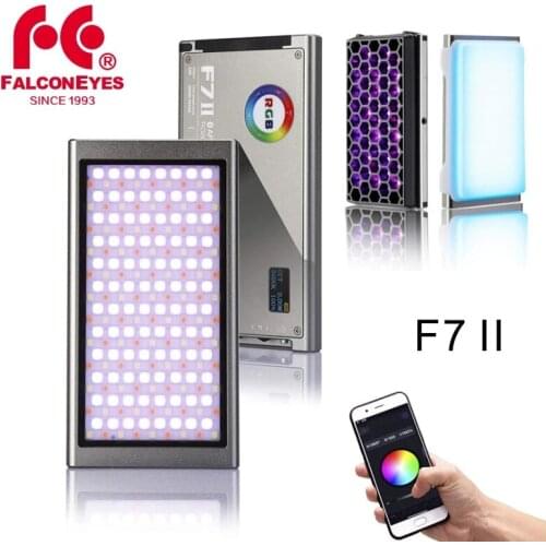 Falcon Eyes F7 II RGB On Camera Video Light 12W APP Control Magnetic LED Fill Lamp with Scene Effects Modes with Honeycomb Grid