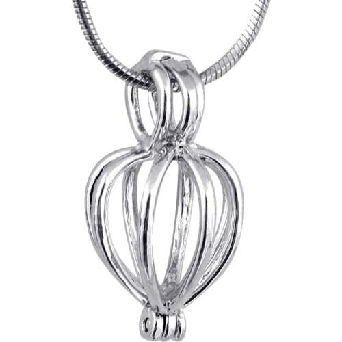 5pcs 18KGP Heart Drop Pendant Cage Lockets, Love Wish Pendant for DIY Fashion Jewellery Charms