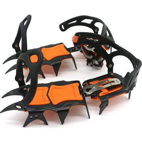 12 Teeth Professional Crampons Outdoor Rock Climbing Ice Fishing Snow Skid Shoes Cover Mountaineering Skid Gear Ice Spikes