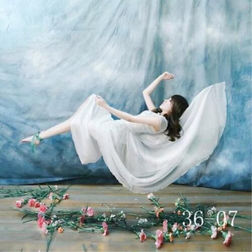 DAWNKNOW Pro Dyed Muslin photography background Hand Made Old Master Painting Dark Blue Backdrops For Photo Studio Personal