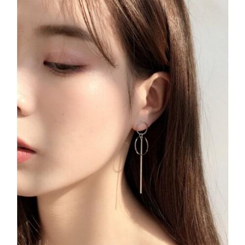 NEW Metal Tassel Earrings For Women Long Circle Pendant Earings Fashion Jewelry Statement Geometric Vorbellen Voor Vrouwen