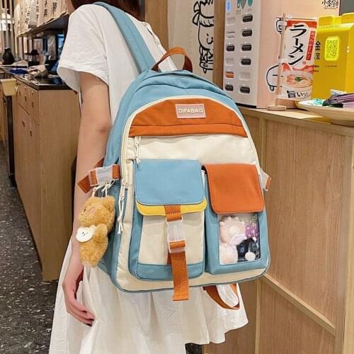 Wild girl schoolbag female mori department bump color cute high school students INS wind Harajuku junior high school backpack