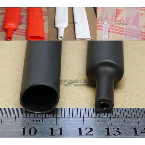 12MM Diameter Adhesive Lined 4:1 Heat Shrink Tubing Dual-wall Waterproof ROHS Black/Red/White/Clear