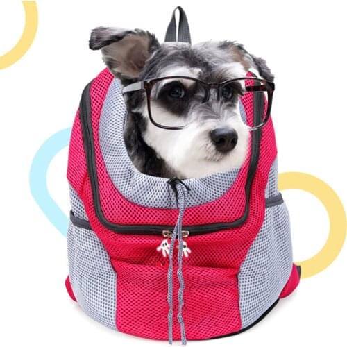 Cats Dogs Carrier Mesh Breathable Backpack Head Carrying Bag Outdoor Portable Pet Transport Travel Double Shoulder Front Bag