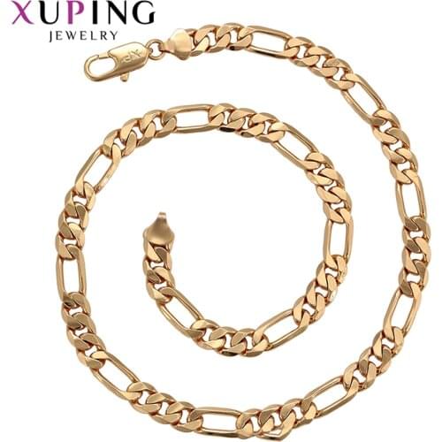 Xuping Big Long Necklace Jewelry for Women and Men New Arrival Gold Color Plated Gifts Environmental Copper Jewelry 45523