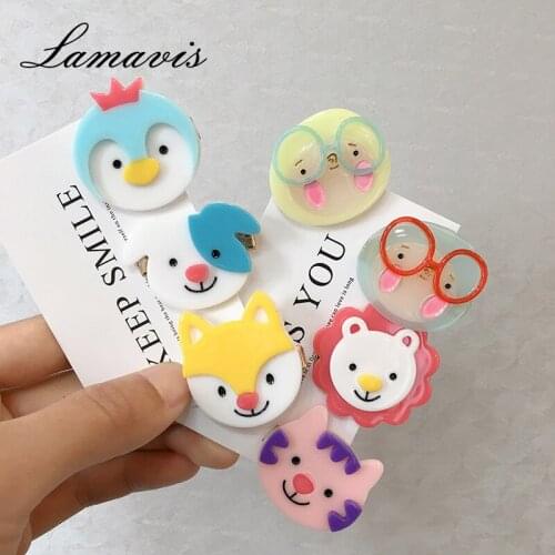 2020 New Hairpin Korean Version Of The Fashion Simple Cartoon Cute Pet Animal Pattern Gift Bangs Hairpin Simple Headdress Net Re