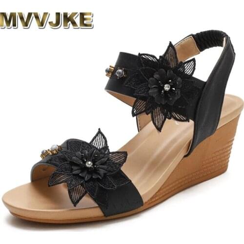 MVVJKE New 2021 Women Solid Color Slope Heel Open Toe with Sandals Fashion Elastic Band Sandalen Summer Sandals Women Sandalias