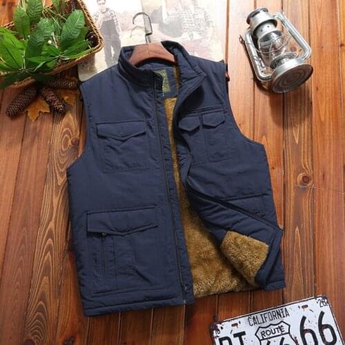 Winter Men Vest Casual Fleece Warm Waistcoats Outwear Multi Pocket Thermal Military Jacket Army Windbreaker Sleeveless Jackets