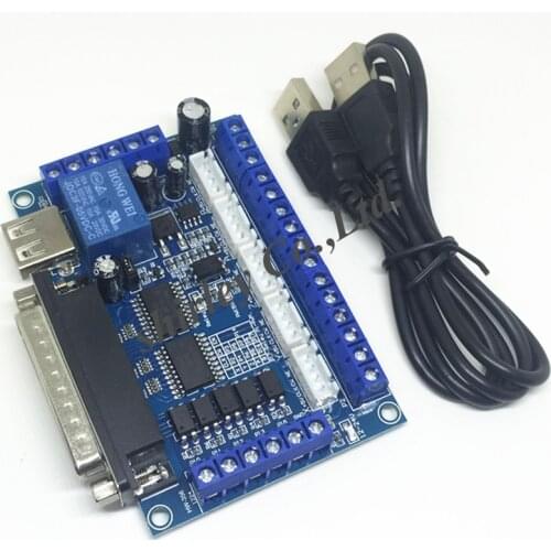 1pcs MACH3 Engraving machine 5 Axis CNC Breakout Board With Optical Coupler For Stepper Motor drive controller no with USB cable