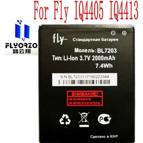 Brand new High Quality 2000mAh BL7203 Battery For Fly IQ4405 IQ4413 Mobile Phone