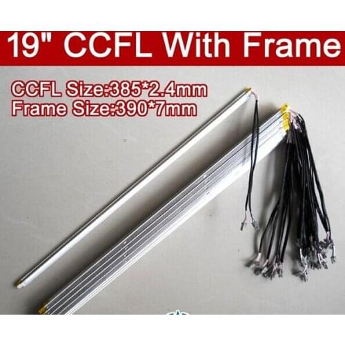2PCS 19'' inch dual lamps CCFL with frame,LCD monitor lamp backlight with housing,CCFL with cover,CCFL:385mm,FRAME:390mm x7mm