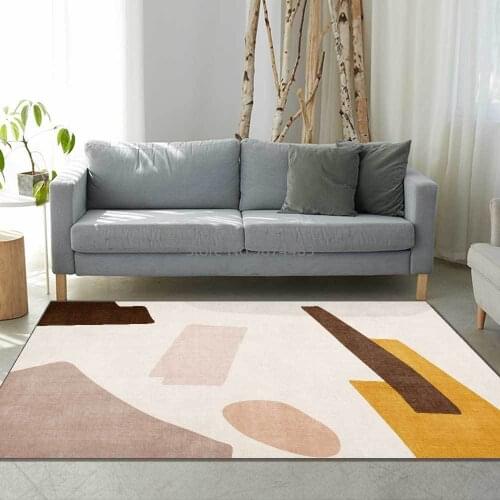 200*300cm Modern Irregular Geometry Morandi Gray Pink Yellow Block Living Room Bedroom Bedside Mat Customization