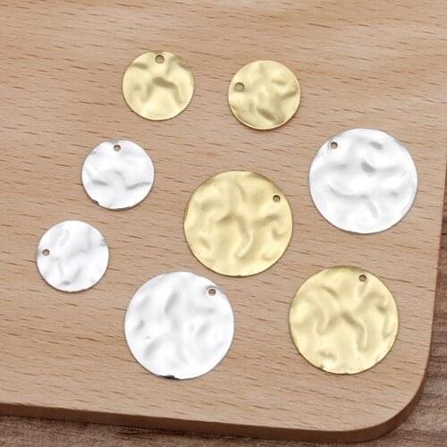 200pcs copper metal flower film 18mm 12mm twisted wafer necklace bracelet earrings drops round charms