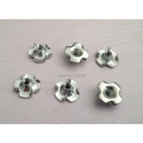 200pcs Metric M3 Zinc Plated Steel T Nuts Blind Nuts 4 Prongs Knock In Wood