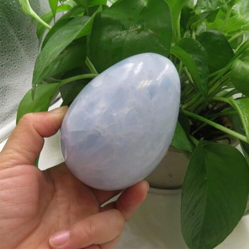 584g AAA Natural Blue Celestite Aquamarine Calcite Crystal Egg Mineral Specimen Crystal Clusters Reiki Healing Home Decoration