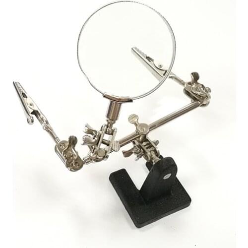 5X Third Hand Soldering Iron Stand Helping Clamp Vise Clip Tool Magnifying Glass wholesale Electronic Appliance Repair