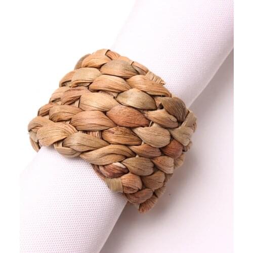 6pcs Natural material straw corn husk napkin ring water hyacinth grass napkin buckle napkin ring napkin ring