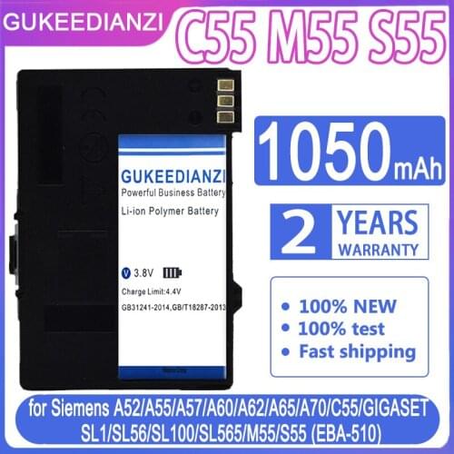 GUKEEDIANZI Battery C55 M55 s55 1050mAh for Siemens A52/A55/A57/A60/A62/A65/A70/C55/GIGASET SL1/SL56/SL100/SL565/M55/S55 EBA-51