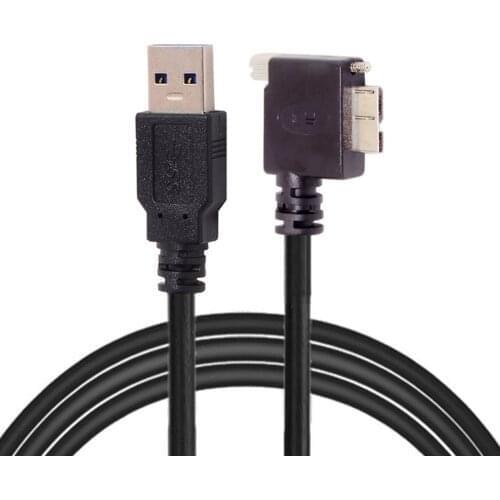 CYDZ Chneyang 90 Degree Right Angled Micro USB Screw Mount to 3.0 Data Cable 3m for Industrial Camera