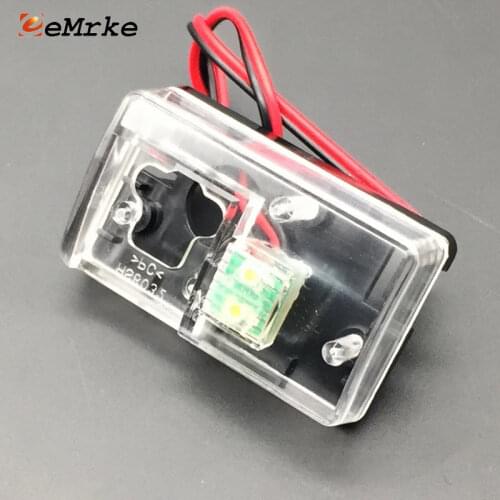 EEMRKE for Peugeot Citroen OEM Part 634060 Car Rear Camera Bracket License Plate Lights Housing Mount with LED
