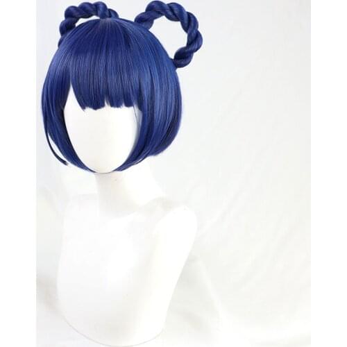 Genshin Impact Xiangling Braided Blue Cosplay Wig C00215