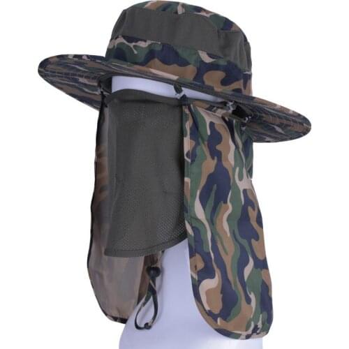 Outdoor Fishing Cap Foldable Sunshade Hiking Camping Hats UV Protection Face Neck Cover Camouflage Picnic Hunting Sport Caps