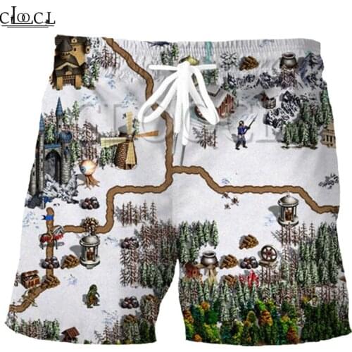 CLOOCL Classic Game Heroes of Might & Magic Men Shorts 3D Print Elastic Fashion Wild Harajuku Beach Pants