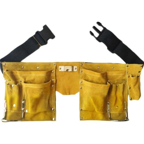 Multi-functional Leather Tool Belt Quick Release Buckle Carpenter Construction Work Tool Organizer Storage Pouch Belt