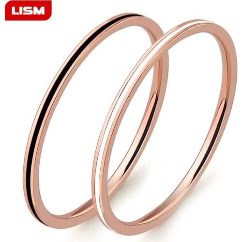 Modern Fashion Super Thin Wide 1.2MM Tail Ring Ladys Gift for Woman Rose Gold Color Titanium Steel Jewelry Never Fade