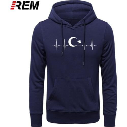 REM Turkey Fans Cheer Moon Stars Heartbeat Fo'r Men Casual Cotton Long Sleeve Funny Turkish Flags Hoodies, Sweatshirts
