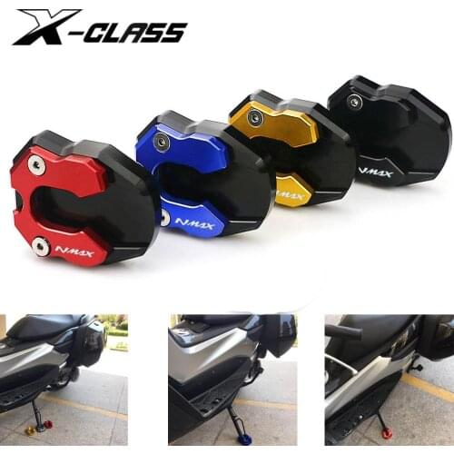 NMAX Motorcycle Side Stand Enlarger Kickstand Enlarge Plate Pad CNC Aluminum for Yamaha N-max 125 155 2015 2016 2017 2018 2019