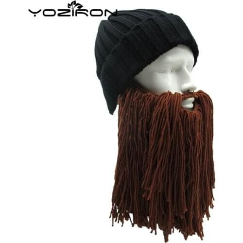 New Hot Adult Unisex Handmade Long Beard Beanie Hat Winter Hats For Men Women Knitted Caps Spring Autumn Winter Cap