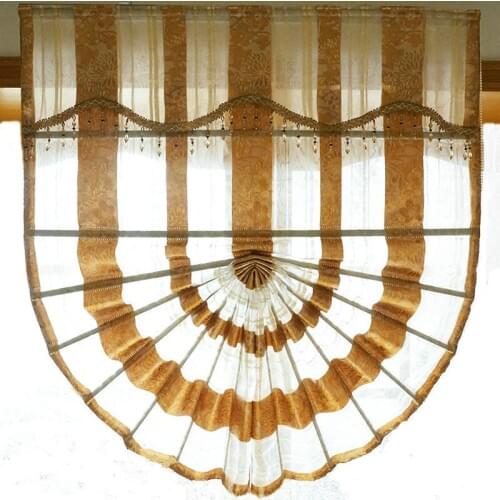 New Arrival Luxury Europe Roman Blinds Tulle/Sheer Golden/Grey Window Treatments/Curtains For Hotels/villas Free Shipping