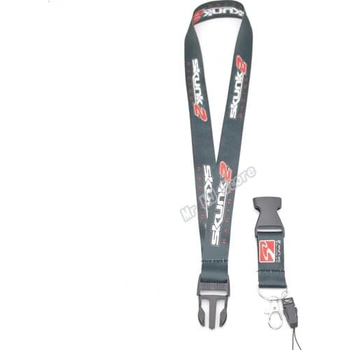New JDM Style Skunk2 Racing Badge Employees Card Nylon Embroidery Lanyard Keychain For Honda Auto Motorcycle Keyring accessorie