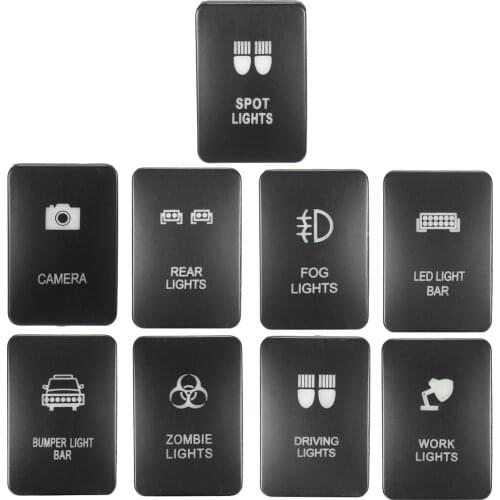 12V Blue LED Illuminated Switch On/Off For Toyota Landcruiser Yaris RAV4 33x22mm