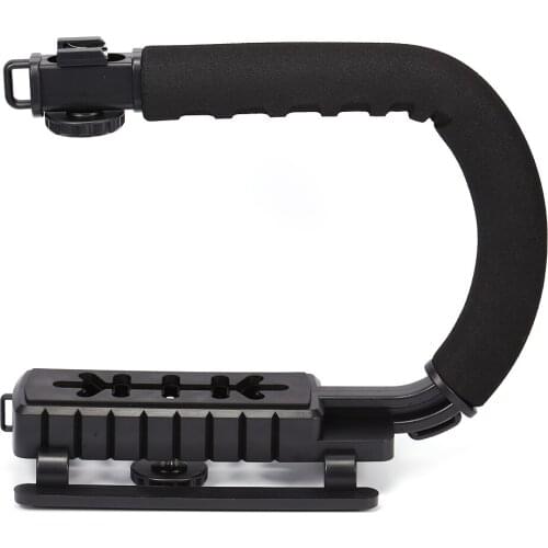 Portable Camera U-Shape Fixed Bracket Video Stabilizer Hand Grip Holder 1/4 Screw Hot Shoe Mount For SLR DV Camera Free Shipping
