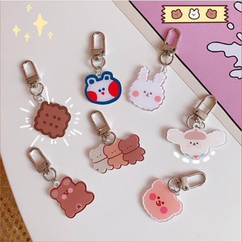 W&G Transparent Acrylic Pendant Ins Three dimensional Bag Decoration Accessories Student Kawaii Keychain 2021 New