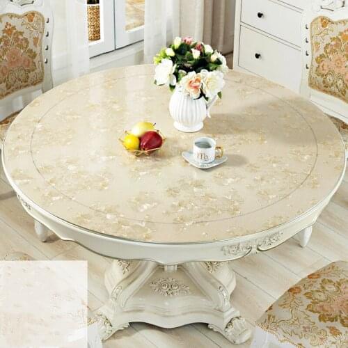PVC Transparent Tablecloth Waterproof Round Table Cover Mat Oilproof Table Cloths Soft Glass Cloth Home Textiles Almofadas Decor