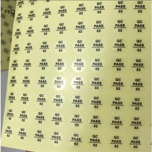 PVC Round qc passed sticker 10mm QC Sticker Label Label Sticker Adhesive QC PASSED Laser Transparent qc Stickers