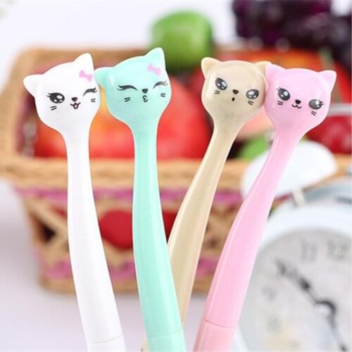0.5mm Cute Candy Color Bow Cat Gel Ink Pen Creative Gift Office School Supplies Pen for Girl Student Gift