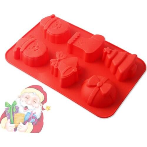 Santa Claus Gift Cake Silicone Mould DIY Baking Tools Cake Decoration Chocolate Fondant Wedding Cake Molds Silicone Baking Tools