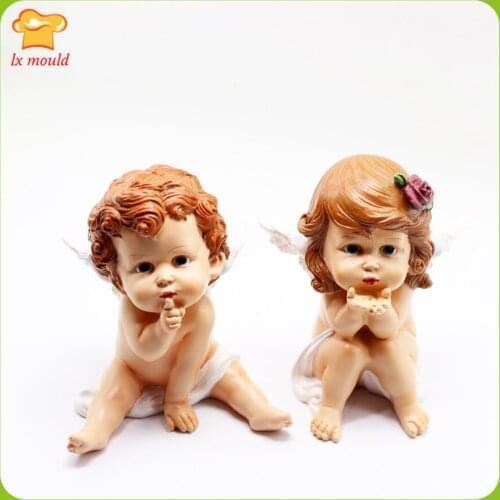 2019 new baby angel type silicone mold chocolate polymer clay soap candle resin