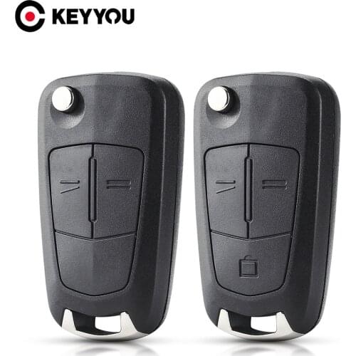 KEYYOU Replacement Flip Key Shell For Opel Astra H Corsa D Vectra C Zafira 2 3 Buttons Remote Car Key Blank Case Uncut Blade