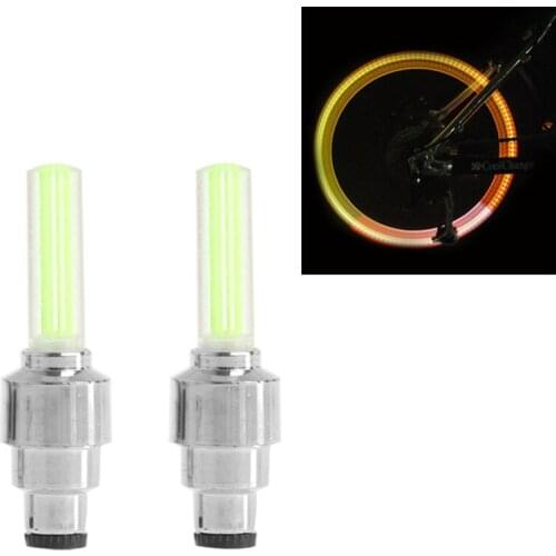 2Pcs Bike Lights Bicycle Tyre Tire Valve Cap Wheel Spokes LED Light 4 Color