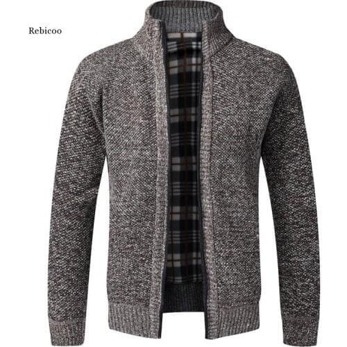 Sweaters Men Autumn Winter Warm Thick Cardigan Coats Casual Slim Full Zip Knitwear Wool Sweaters Jacket Knitted Clothing