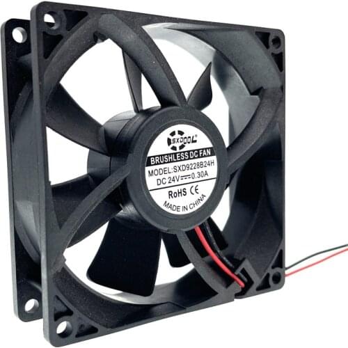 SXDOOL 92mm 90mm DC 24V Dual Ball Bearing High Speed Airflow Computer Cooling Fan,92X92X28mm 0.30A 3800RPM Server Inverter Case